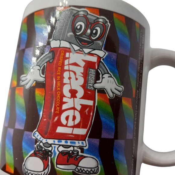 Hersheys Krackel Mug Retro Cartoon Design Rainbow Background 1999 Vintage - Picture 4 of 7